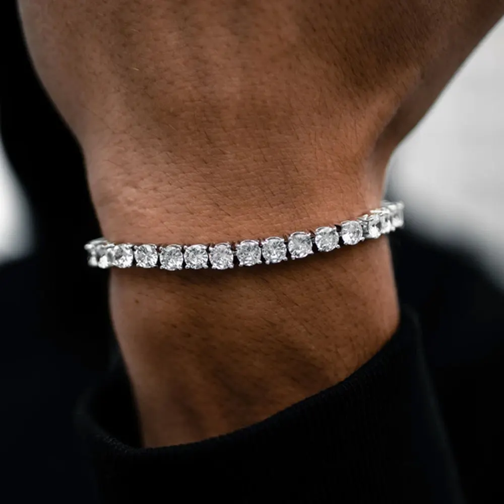 Hip Hop Jewelry Cubic Zirconia Iced Out Tennis Chain Iced Out 18k Gold Plated Bling Necklace For Women Drop Shipping