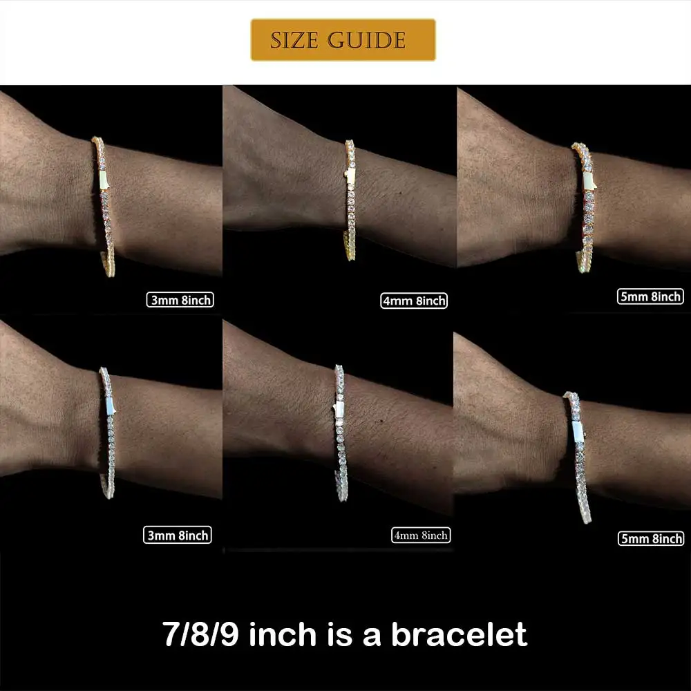 Hip Hop Jewelry Cubic Zirconia Iced Out Tennis Chain Iced Out 18k Gold Plated Bling Necklace For Women Drop Shipping