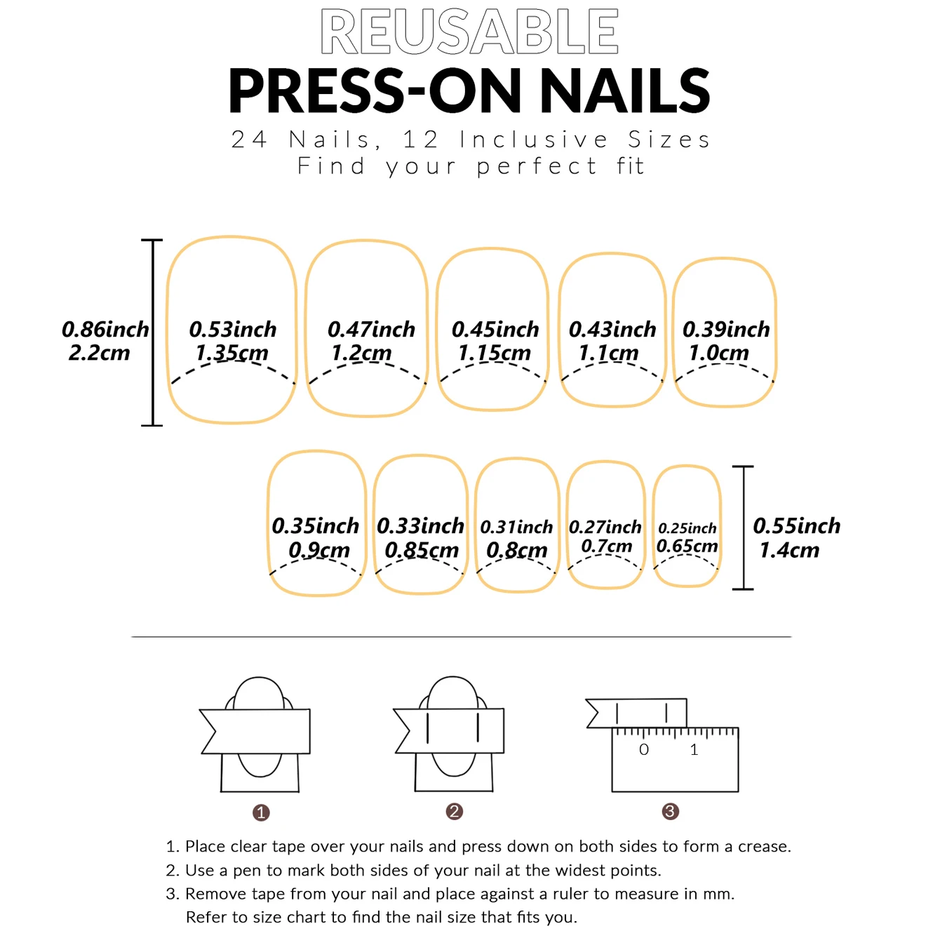 24PCS Square Press-Shaped Nails Of Medium Length - French Pointed Press-Shaped Heart-Shaped Design, Bright Pink Ffalse Nails
