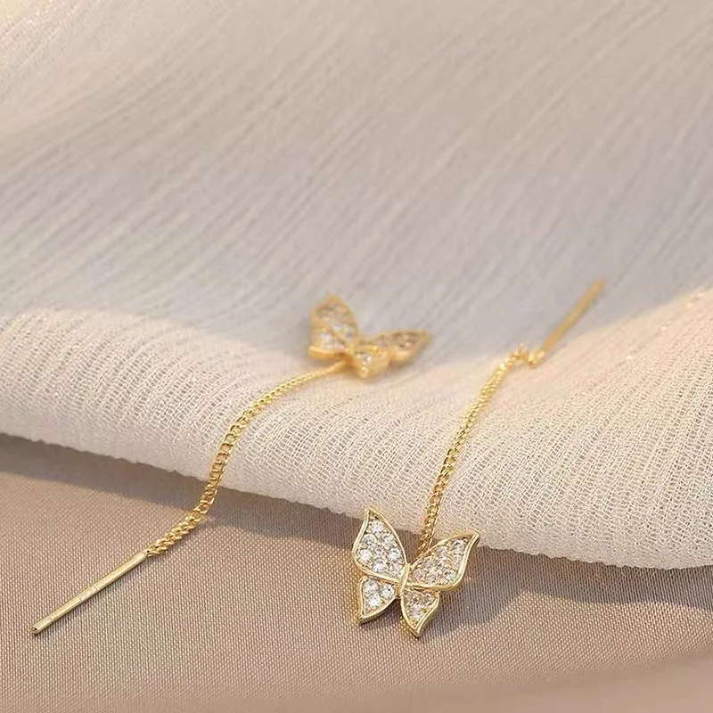Green Crystal Golden Leaves Earrings for Women Individuality Daily Accessories Valentines Day Anniversary Birthday Jewelry Gifts