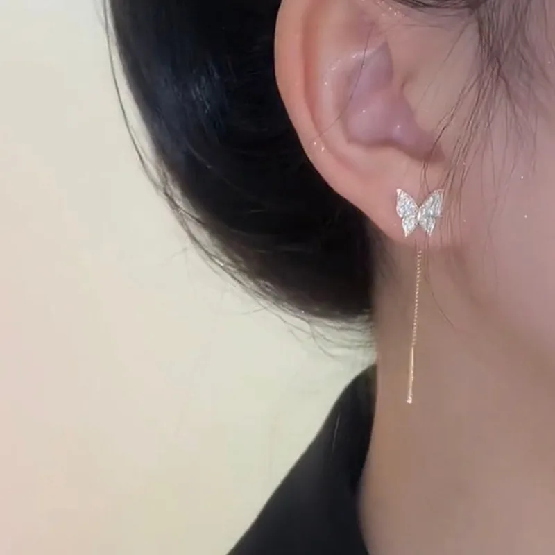 Green Crystal Golden Leaves Earrings for Women Individuality Daily Accessories Valentines Day Anniversary Birthday Jewelry Gifts
