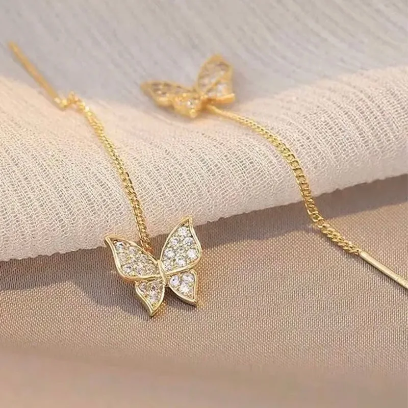 Green Crystal Golden Leaves Earrings for Women Individuality Daily Accessories Valentines Day Anniversary Birthday Jewelry Gifts