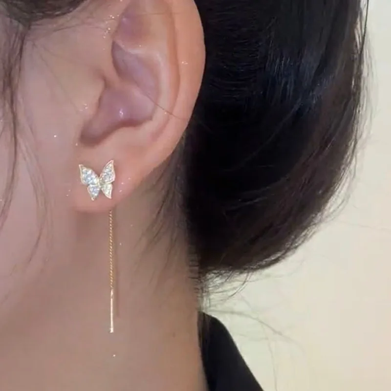 Green Crystal Golden Leaves Earrings for Women Individuality Daily Accessories Valentines Day Anniversary Birthday Jewelry Gifts