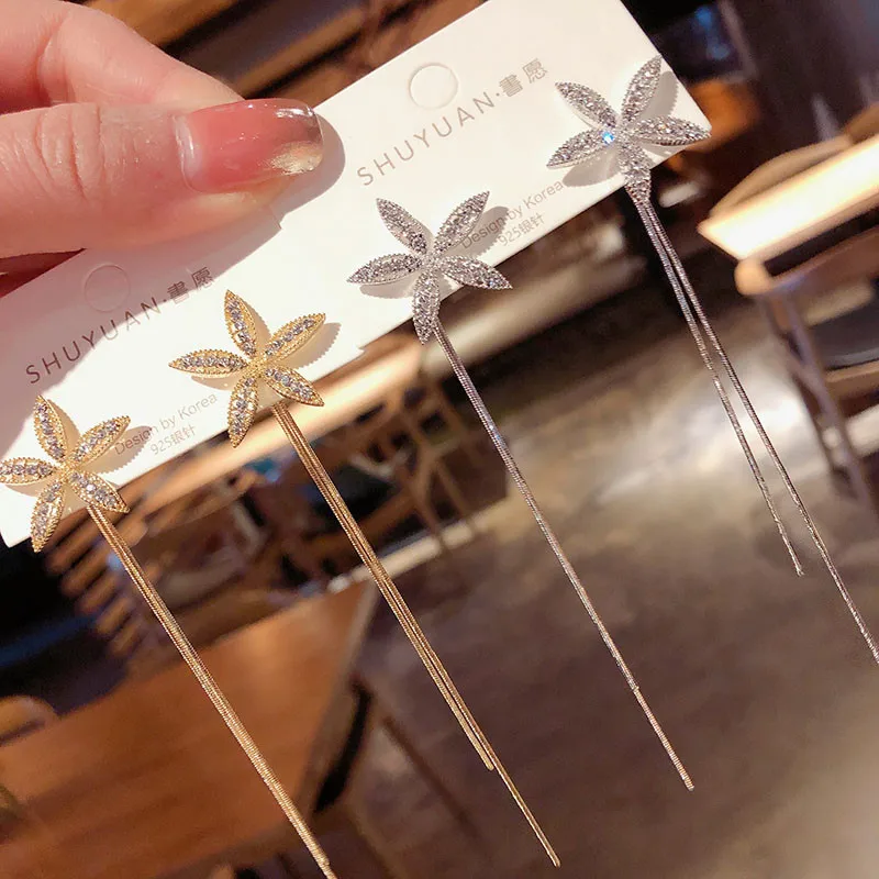 Green Crystal Golden Leaves Earrings for Women Individuality Daily Accessories Valentines Day Anniversary Birthday Jewelry Gifts