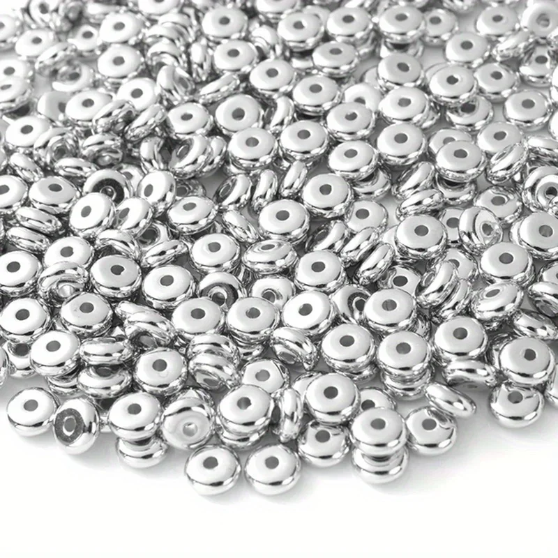 200PCS Mixed Color 6mm CCB Charm Spacer Wheel Bead Round Loose Beads Gold Silver For DIY Jewelry Making Accessories