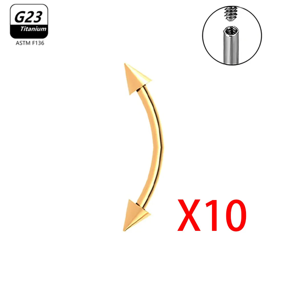 1/5/50pcs G23 Titanium ASTM-F136 Piercings Eyebrow Zircon Earring Internal Thread Eyebrow Body Jewelry Wholesale