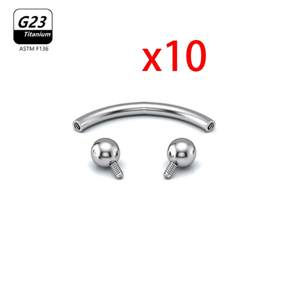 1/5/50pcs G23 Titanium ASTM-F136 Piercings Eyebrow Zircon Earring Internal Thread Eyebrow Body Jewelry Wholesale