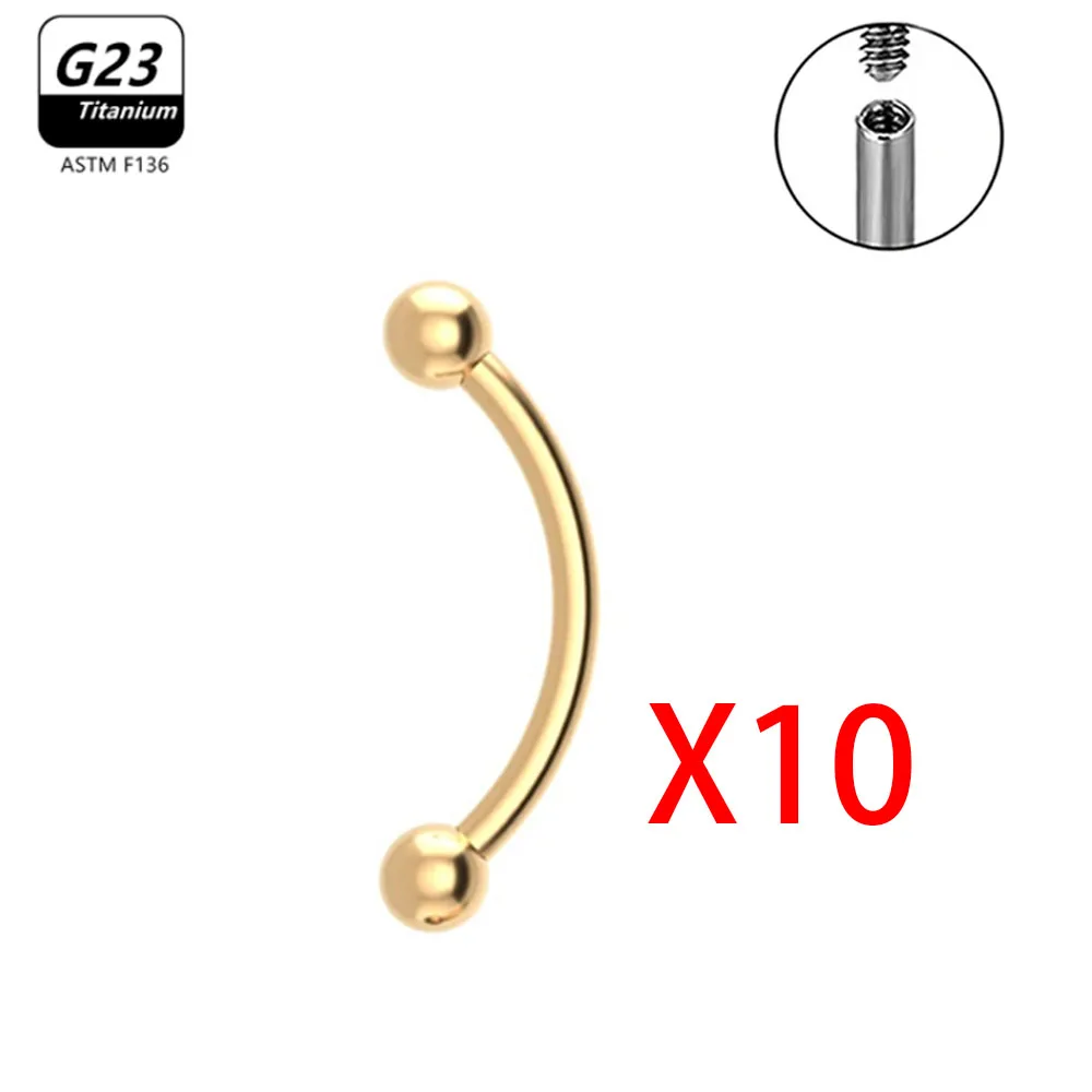1/5/50pcs G23 Titanium ASTM-F136 Piercings Eyebrow Zircon Earring Internal Thread Eyebrow Body Jewelry Wholesale
