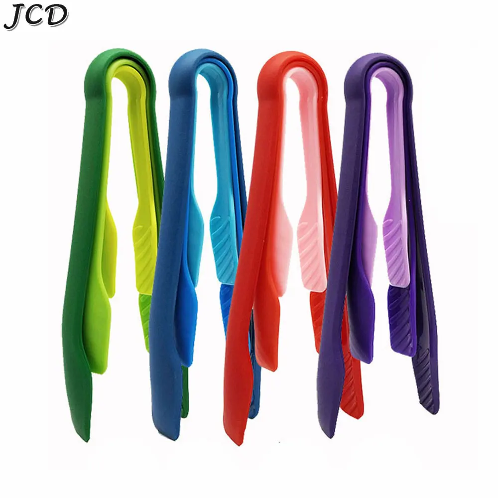 JCD 3pcs Plastics Food Tong Kitchen Tongs Non-slip Cooking Clip Clamp BBQ Salad Tools Grill Kitchen Accessories