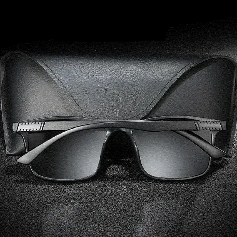 1-2PCS Luxury Men Sunglasses Fashion Vintage Square Ultra Light Frame Driving Fishing Sun Glasses For Man Eyewear