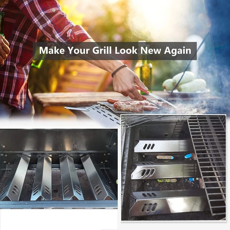 2/4 pcs Grill Heat Tents Stainless Steel Universal Grill Heat Tents for Gas Grill Burners Cover Flame Tamers Replacements