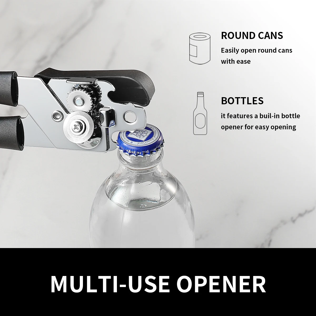 Manual Can Opener Stainless Steel Bottle Openers Professional Ergonomic Jars Tin Opener for Cans Kitchen Tools Accessories