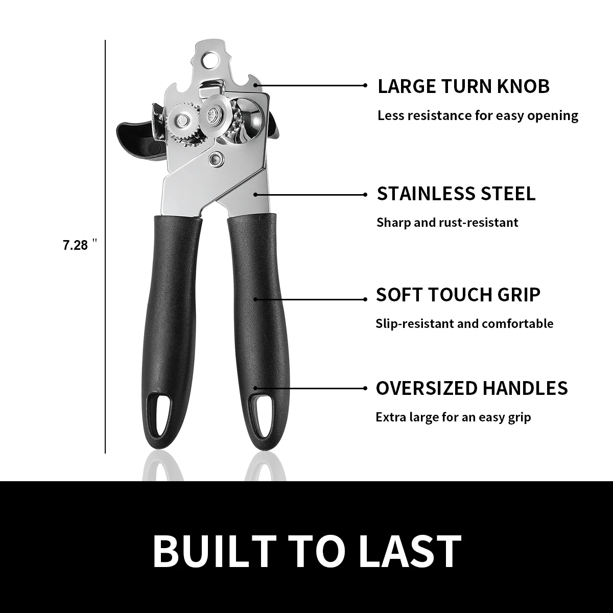 Manual Can Opener Stainless Steel Bottle Openers Professional Ergonomic Jars Tin Opener for Cans Kitchen Tools Accessories