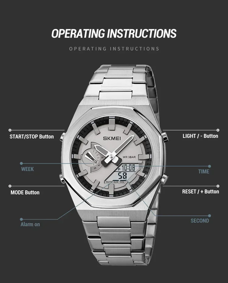 SKMEI 1816 Watches Fashion Casual Business Quartz Watch Light Date Waterproof Wristwatch Relogio Masculino Mens Sports