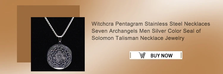 Seven Archangels Amulet Stainless Steel Necklaces Men Seal of Solomon Talisman Necklace Protection Jewelry Collar Hombre N1162S2