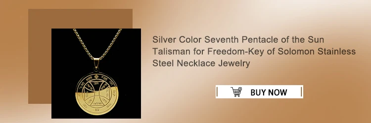 Seven Archangels Amulet Stainless Steel Necklaces Men Seal of Solomon Talisman Necklace Protection Jewelry Collar Hombre N1162S2