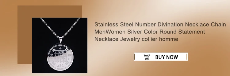 Seven Archangels Amulet Stainless Steel Necklaces Men Seal of Solomon Talisman Necklace Protection Jewelry Collar Hombre N1162S2