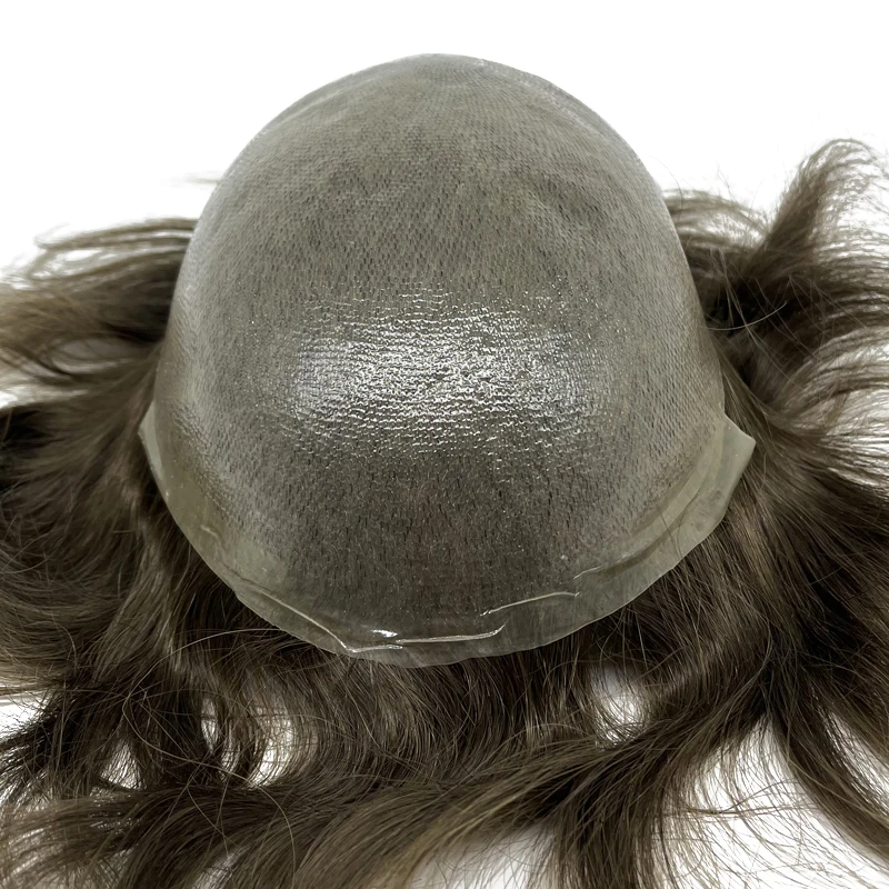 0.03mm Ultra-Thin Skin Invisible Wig Male Natural Hairline Men Capillary Prosthesis Men Toupee Human Hair System Unit Hairpiece
