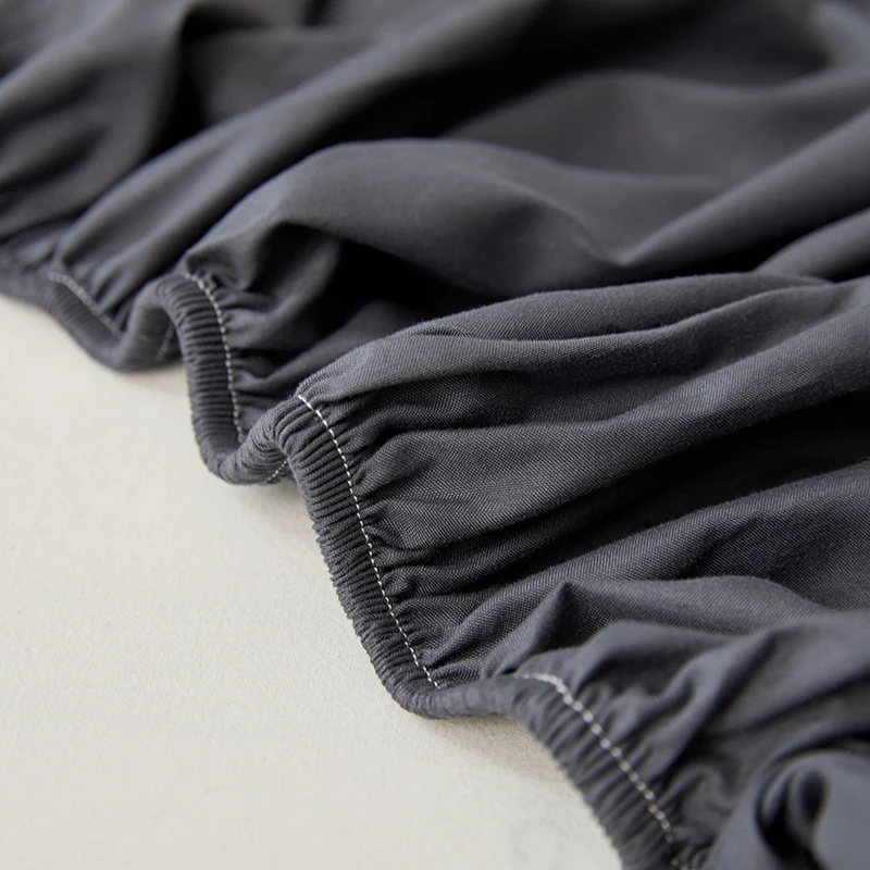 Cotton Fitted Sheet with Elastic Bands Non Slip Adjustable Mattress Covers for Single Double King Queen Bed 140/160/180/200cm