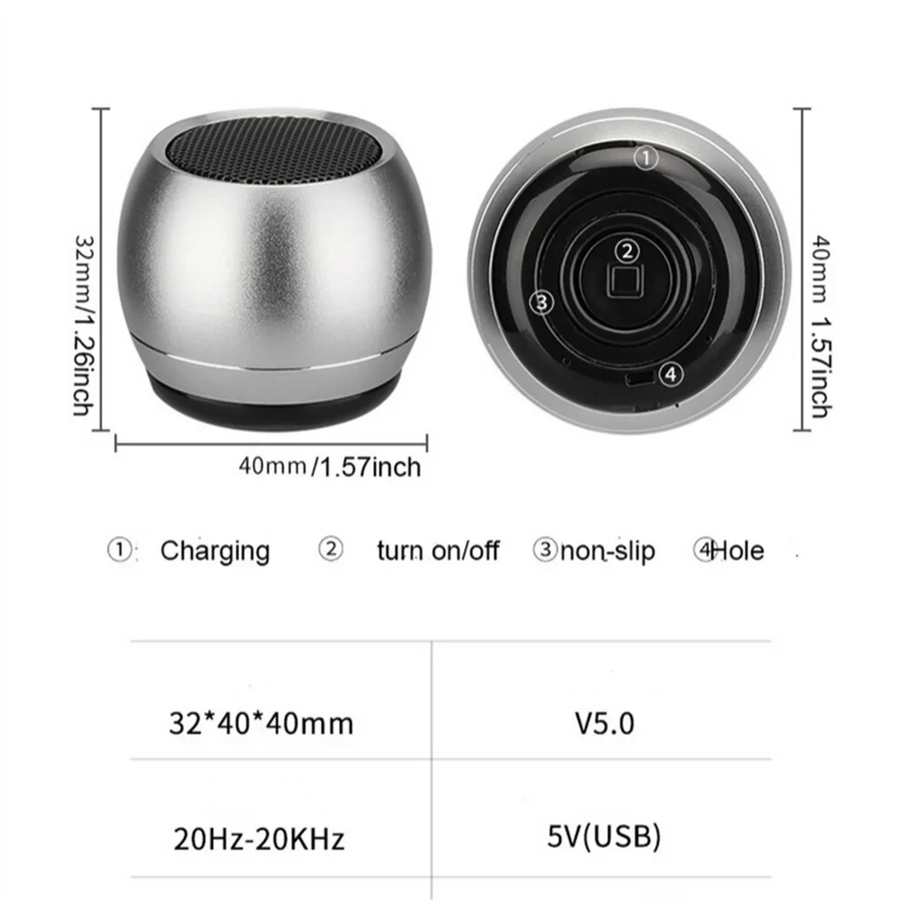 M1 Mini Bluetooth-compatible Small Speaker Portable Intelligent One Drag Two Small Steel Cannon Metal Wireless Sound Subwoofer