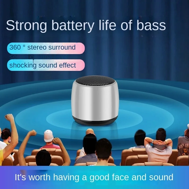M1 Mini Bluetooth-compatible Small Speaker Portable Intelligent One Drag Two Small Steel Cannon Metal Wireless Sound Subwoofer
