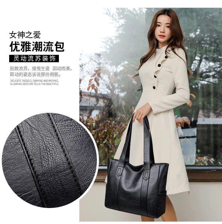 Women PU Leather Large Capacity Shoulder Bag Crossbody Hand Tote Vintage