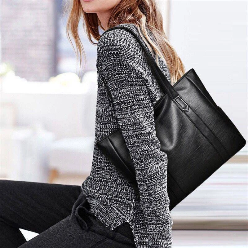 Women PU Leather Large Capacity Shoulder Bag Crossbody Hand Tote Vintage