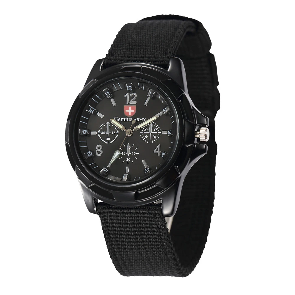 Military Mens Watch Top Brand Army Green Sports Analog Quartz Wristwatch Nylon Band Fashion Casual Men's Clock Relogio Masculino
