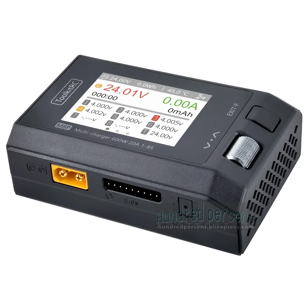 ToolkitRC M8P Intelligent Charger 1-8S 600W 20A Remote Control Car Aviation Model Aircraft Lithium Battery FPV Fast Charging