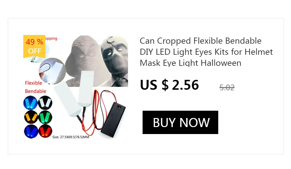 Round Flexible Bendable DIY Led Light Eyes Kits Cosplay Halloween Helmet Masks Eye Light Accessories Can Cropped CR2032