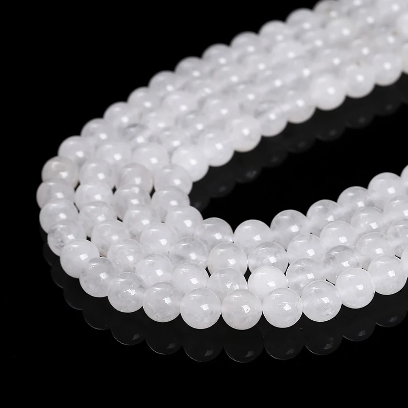 4 6 8 10 12mm Natural Stone High Quality White Jade Round Loose Spacer Beads For Jewelry Making Diy Necklace Bracelet Accessory