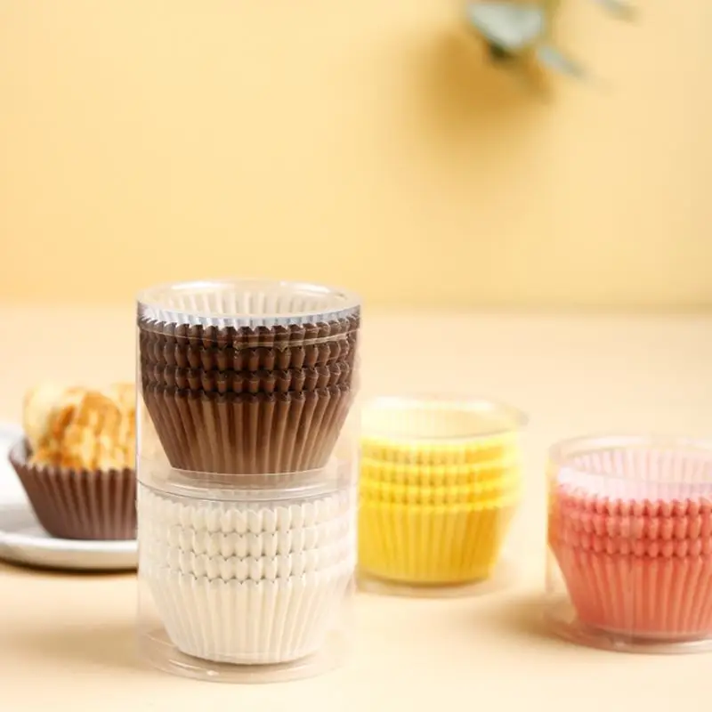 100pcs Disposable Muffin Cups Egg Tart Molds Heat Resistant Cupcake Cups Thickened Paper Cupcake Liners Tart Molds Baking Tools