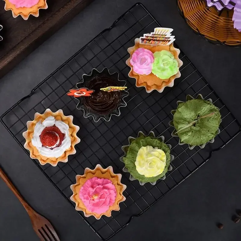 100pcs Disposable Muffin Cups Egg Tart Molds Heat Resistant Cupcake Cups Thickened Paper Cupcake Liners Tart Molds Baking Tools