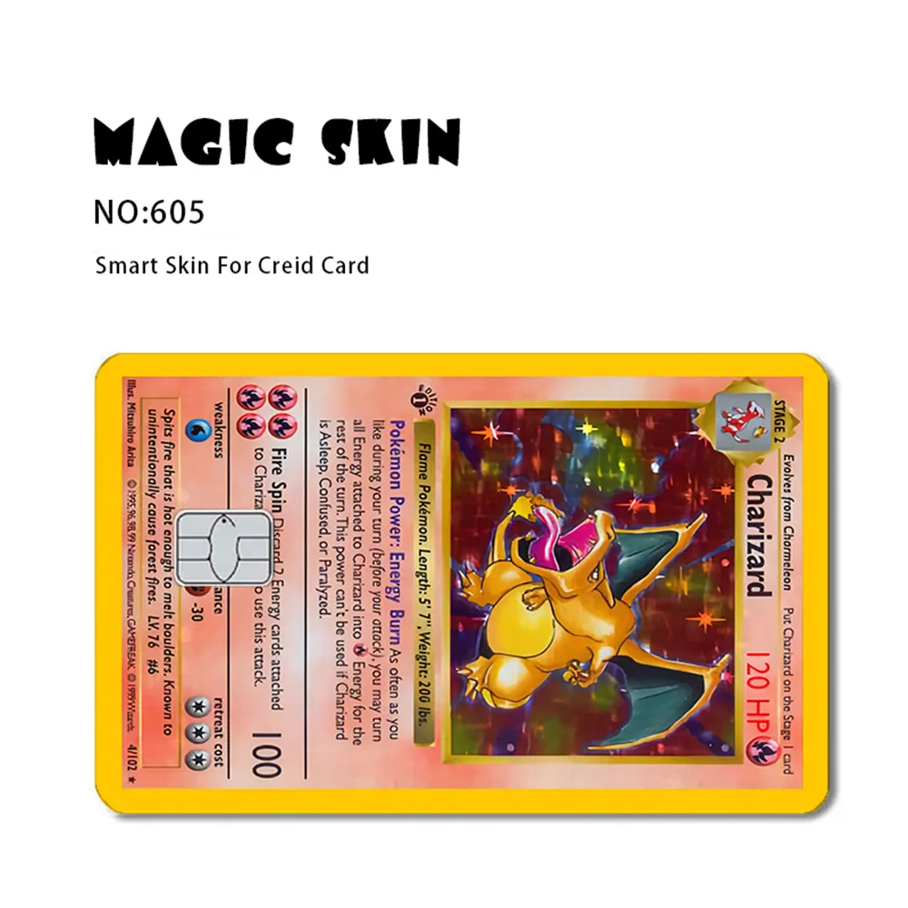 Anime Pokemon Pikachu Credit Card Skin 2.5D HD Stickers Card Decal Card Matte Film Skin Small Chip Waterproof Sticker Gifts