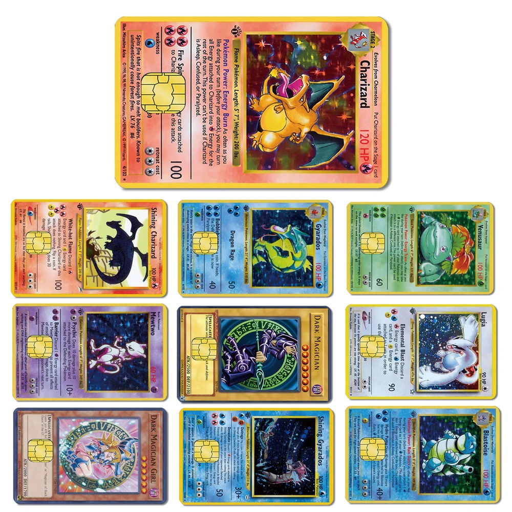 Anime Pokemon Pikachu Credit Card Skin 2.5D HD Stickers Card Decal Card Matte Film Skin Small Chip Waterproof Sticker Gifts