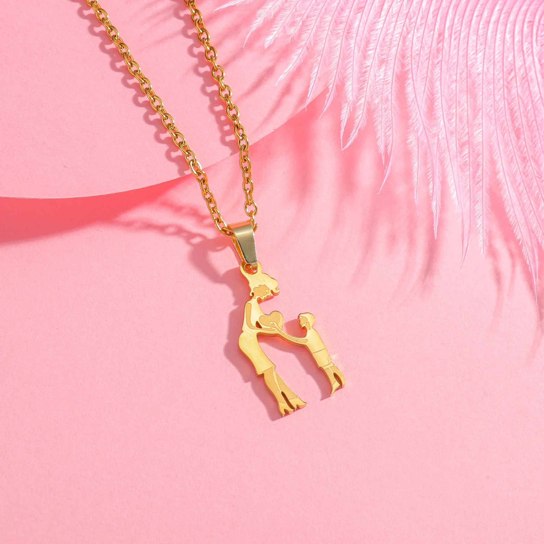 Girls Boy Children Stainless Steel Family Necklaces Mama Pendants Necklace Birthday Gifts For Women Jewelry Mother's Day Jewelry