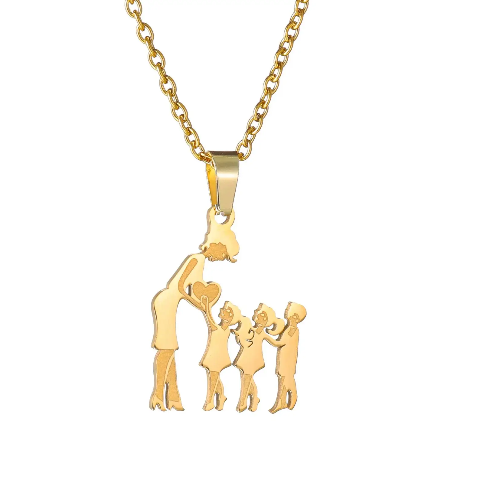 Girls Boy Children Stainless Steel Family Necklaces Mama Pendants Necklace Birthday Gifts For Women Jewelry Mother's Day Jewelry