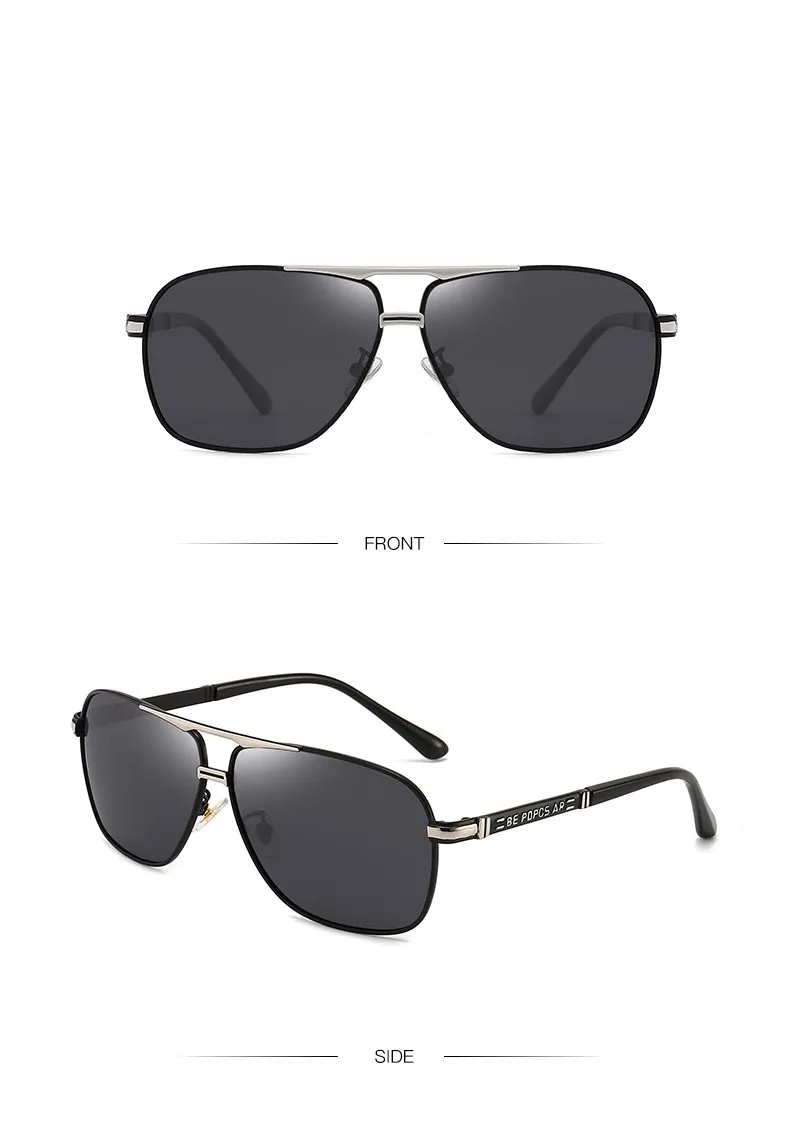 KAMMPT Oversized Vintage Sunglasses Men Women Fashion Polarized Photochromic Shades Eyewear Double Bridge Driving Sun Glasses