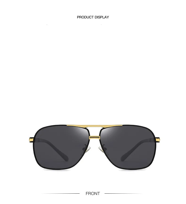 KAMMPT Oversized Vintage Sunglasses Men Women Fashion Polarized Photochromic Shades Eyewear Double Bridge Driving Sun Glasses