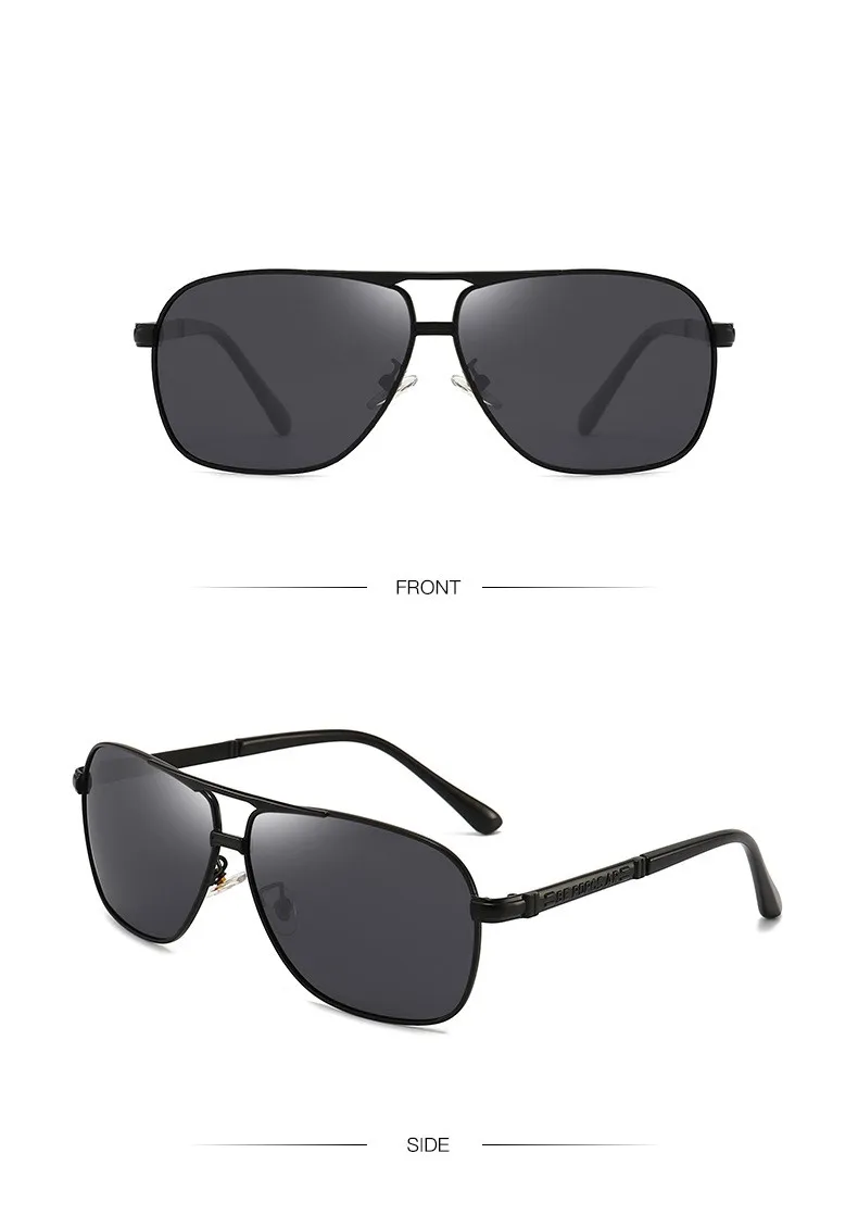 KAMMPT Oversized Vintage Sunglasses Men Women Fashion Polarized Photochromic Shades Eyewear Double Bridge Driving Sun Glasses