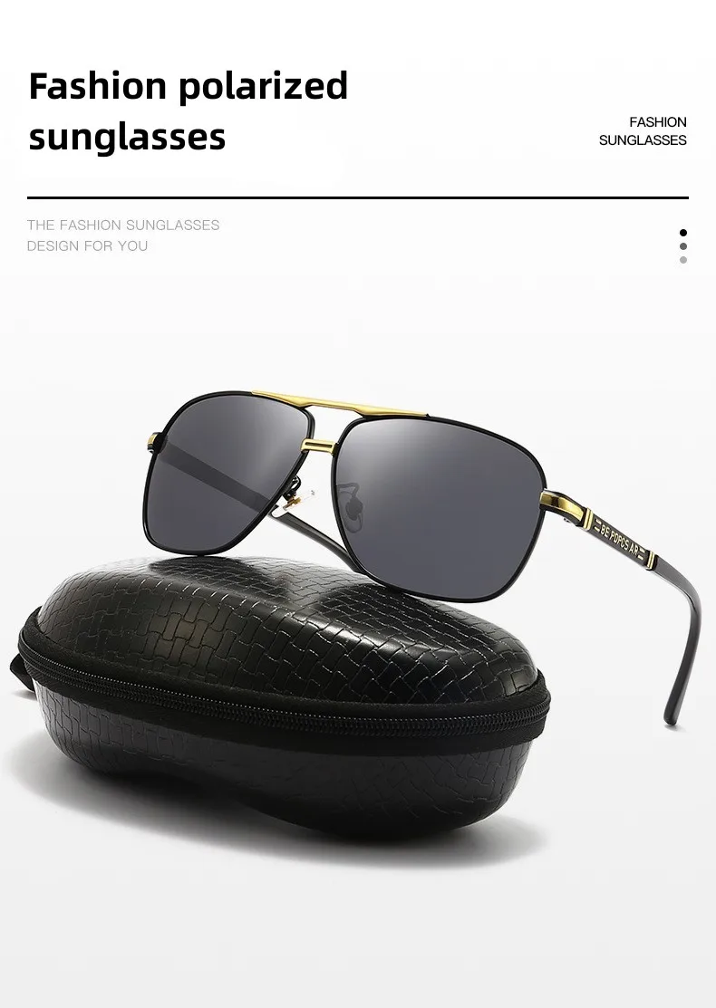 KAMMPT Oversized Vintage Sunglasses Men Women Fashion Polarized Photochromic Shades Eyewear Double Bridge Driving Sun Glasses