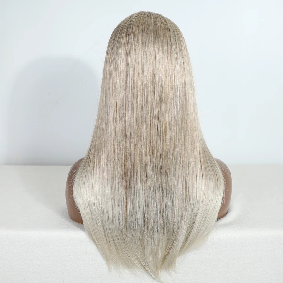 FREEDOM Hair Synthetic Lace Front Wigs For Black Women Straight Bob Wigs 22 inch Easy Wear Ombre Brown Blonde Wig Cosplay Wig
