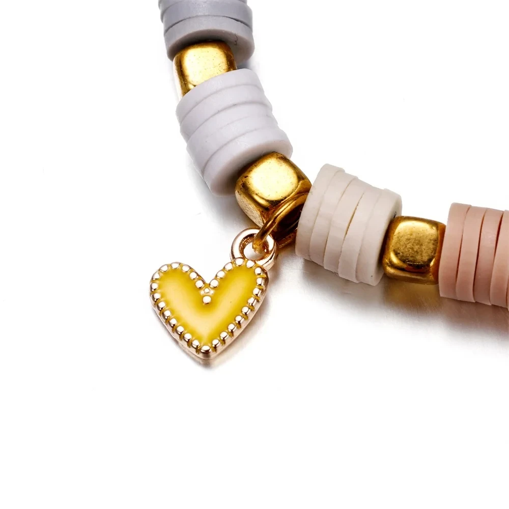 50Pcs 9x10mm Small Colorful Alloy Heart Charms Cute Love Pendants For DIY Bracelet Necklaces Jewelry Making Accessories