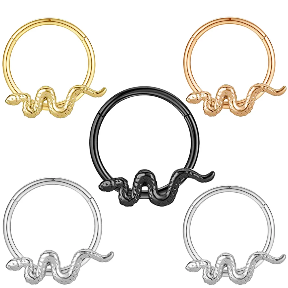 16G Stainless Steel Septum Ring Nose Hoop Ring Bee Bat Septum Piercing Cartilage Hoop Helix Tragus Daith Small Earrings