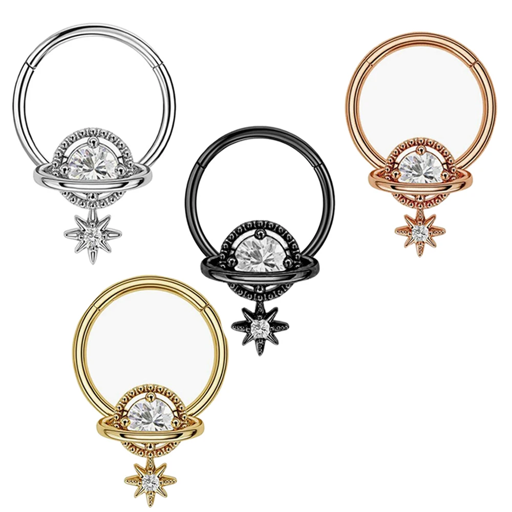 16G Stainless Steel Septum Ring Nose Hoop Ring Bee Bat Septum Piercing Cartilage Hoop Helix Tragus Daith Small Earrings