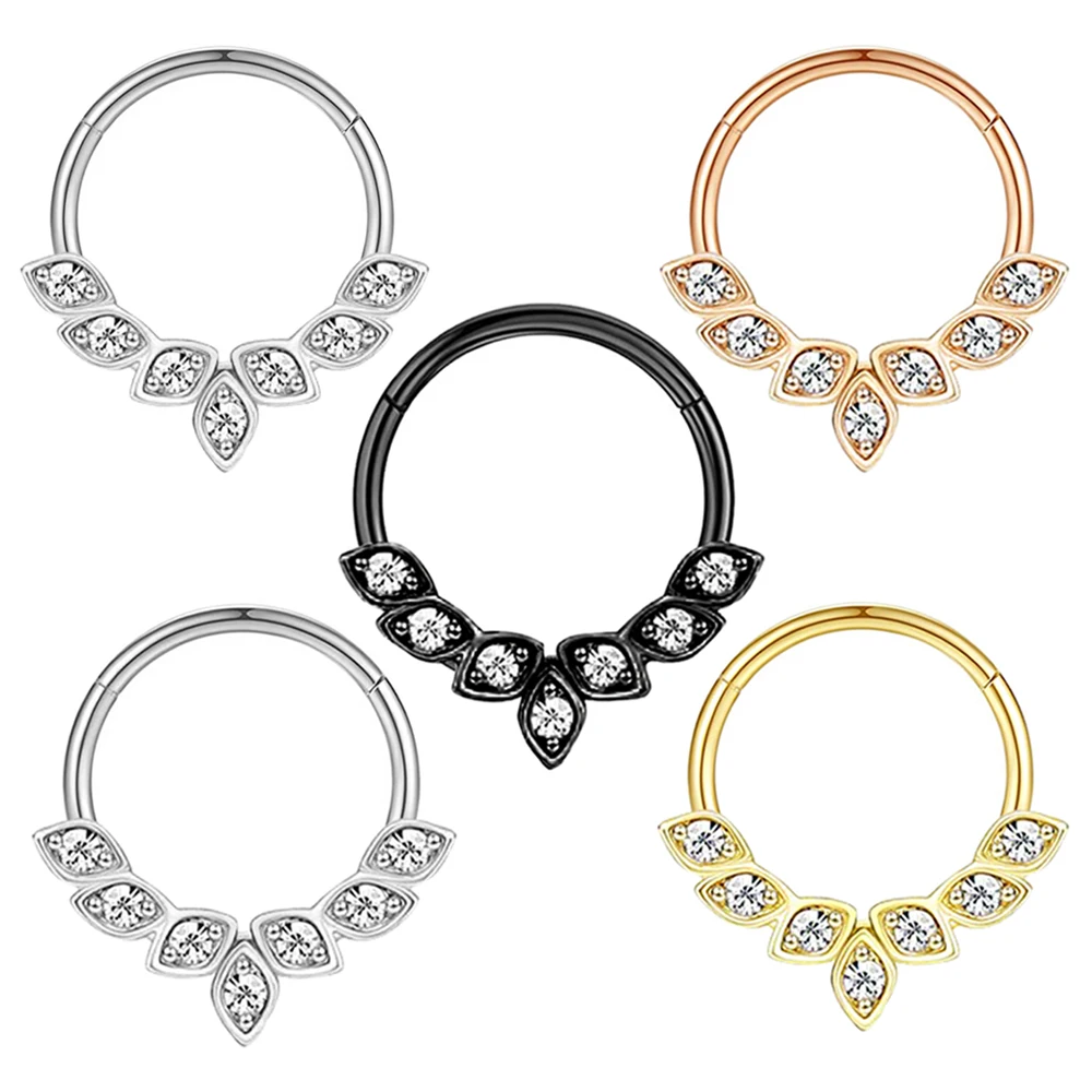 16G Stainless Steel Septum Ring Nose Hoop Ring Bee Bat Septum Piercing Cartilage Hoop Helix Tragus Daith Small Earrings