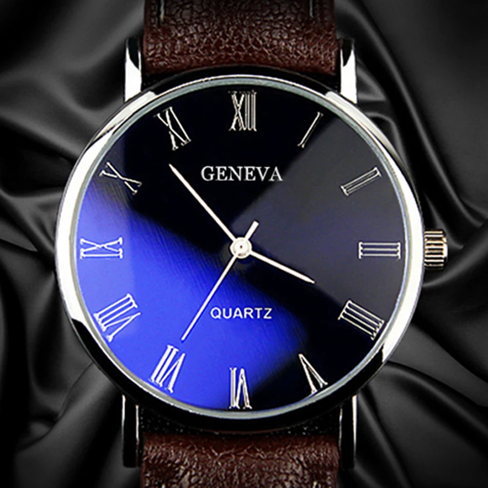 Hot Sale Geneva Men Watches Fashion Casual Men's Watches Leather Band Analog Quartz Wristwatches relogio masculino reloj hombre