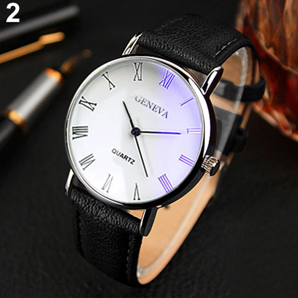 Hot Sale Geneva Men Watches Fashion Casual Men's Watches Leather Band Analog Quartz Wristwatches relogio masculino reloj hombre