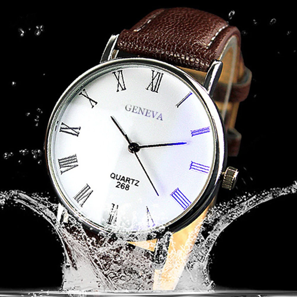 Hot Sale Geneva Men Watches Fashion Casual Men's Watches Leather Band Analog Quartz Wristwatches relogio masculino reloj hombre
