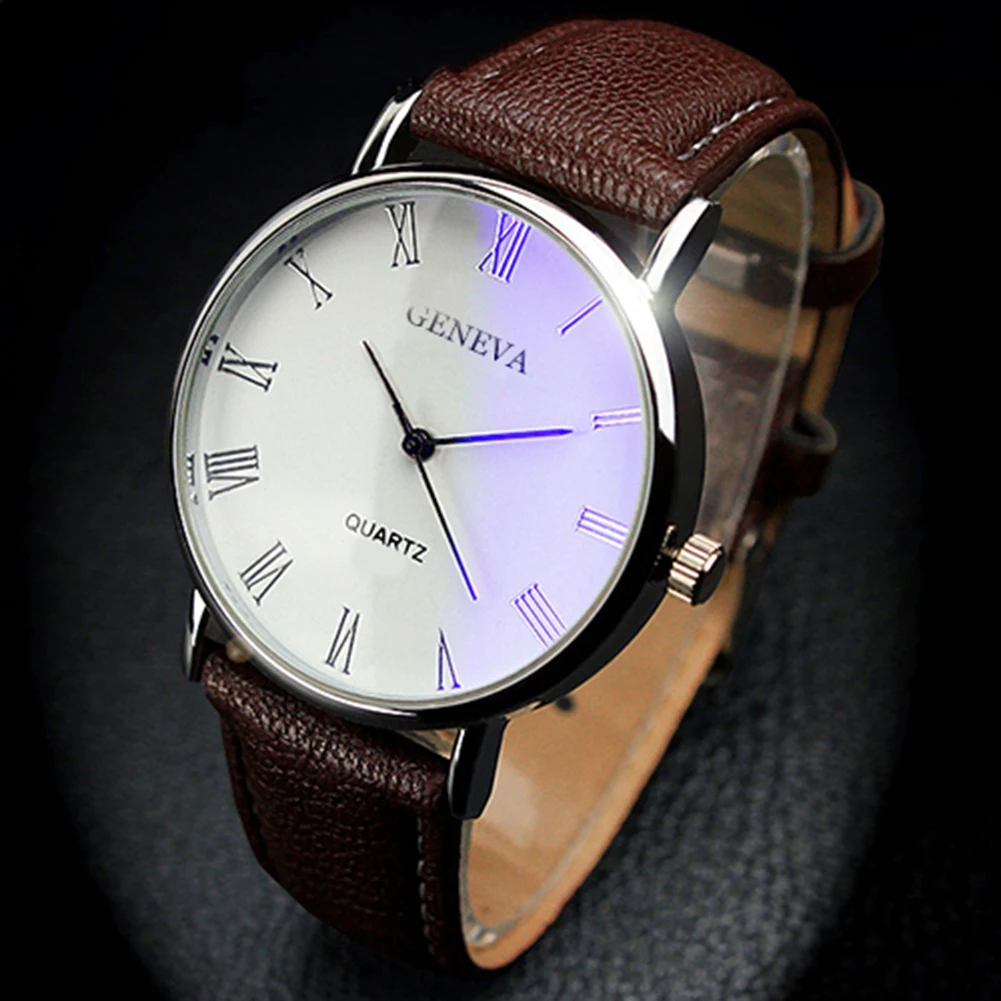 Hot Sale Geneva Men Watches Fashion Casual Men's Watches Leather Band Analog Quartz Wristwatches relogio masculino reloj hombre
